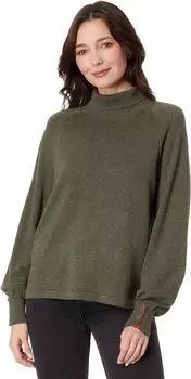 Свитер с воротником на кнопках и манжетами Lilla P, цвет Moss