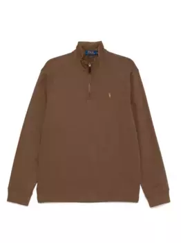 Свитер с воротником на молнии POLO RALPH LAUREN, коричневый