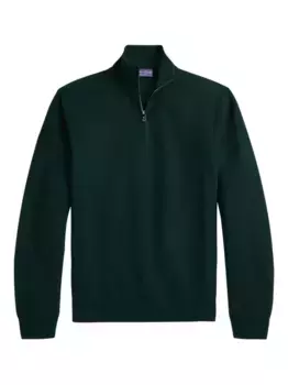 Свитер с воротником на молнии Ralph Lauren Purple Label, зеленый