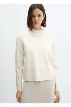 Свитер с воротником Perkins Mango, экрю