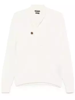 Свитер с воротником-шалькой TOM FORD, белый