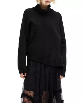 Свитер с воротником-стойкой ALLSAINTS, черный