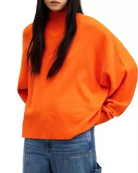Свитер с воротником-стойкой Asha ALLSAINTS, цвет Orange