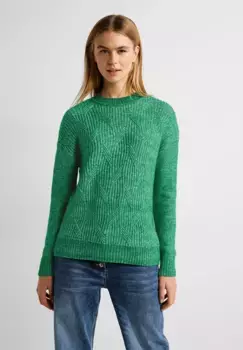 Свитер с воротником стойкой Cecil, с воротником стойкой, зеленый