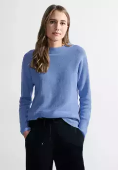 Свитер с воротником стойкой Cecil, с воротником стойкой, цвет Water Blue