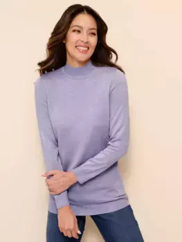 Свитер с воротником стойкой Classic Basics "длинный свитер", цвет Lavendel-Ecru-Meliert