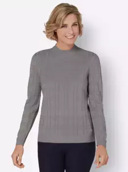 Свитер с воротником стойкой Classic Basics "Пуловер", серый