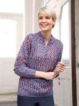 Свитер с воротником стойкой Classic Basics "Пуловер", синий