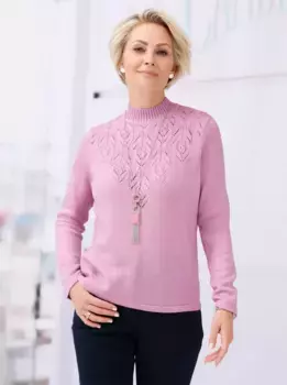 Свитер с воротником стойкой Classic Basics "Пуловер", цвет Ros