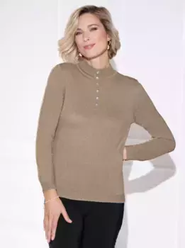 Свитер с воротником стойкой Classic Basics "Пуловер", цвет Sesam