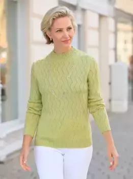 Свитер с воротником стойкой Classic Basics "Пуловер", фисташковый