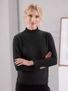 Свитер с воротником стойкой Classic Basics "Пуловер", черный