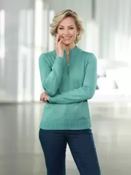 Свитер с воротником стойкой Classic Basics "Пуловер", цвет Salbei