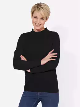 Свитер с воротником стойкой Classic Basics "Пуловер", черный
