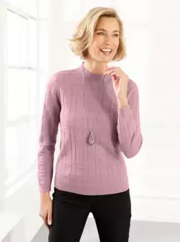 Свитер с воротником стойкой Classic Basics "Пуловер", лиловый