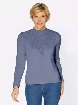 Свитер с воротником стойкой Classic Basics "Пуловер", синий