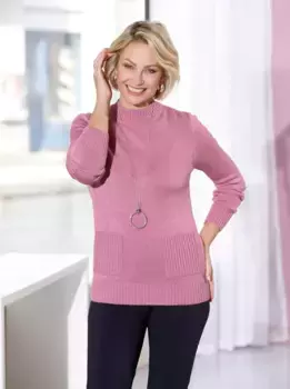 Свитер с воротником-стойкой Classic Basics "свитер с воротником-стойкой", розовый