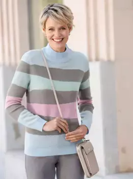 Свитер с воротником стойкой Classic Basics "свитер с длинными рукавами", серый