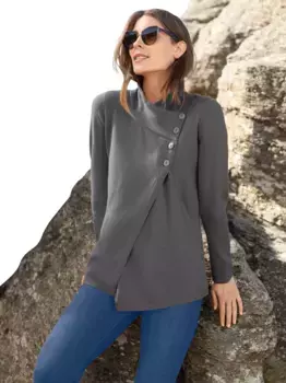 Свитер с воротником стойкой Inspirations "Пуловер" Inspirationen, антрацит