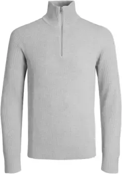 Свитер с воротником стойкой Jack & Jones "JPRCCPERFECT KNIT HALF ZIP SN", серый