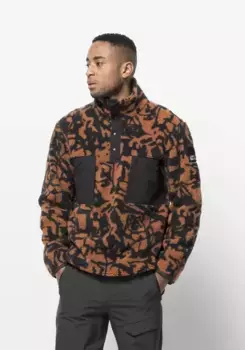 Свитер с воротником стойкой Jack Wolfskin "PANK HUDSON SNAP M", цвет Brick-Allover