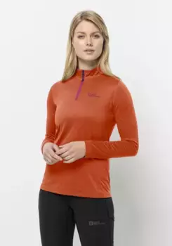 Свитер с воротником стойкой Jack Wolfskin "SKY THERMAL HZ W", оранжевый