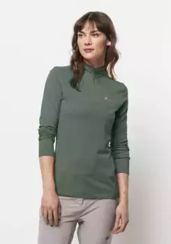 Свитер с воротником стойкой Jack Wolfskin "SKY THERMAL HZ W", зеленый