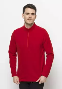 Свитер с воротником стойкой Jack Wolfskin "TAUNUS HZ M", красный