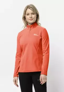 Свитер с воротником стойкой Jack Wolfskin "TAUNUS HZ W", оранжевый