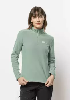 Свитер с воротником стойкой Jack Wolfskin "TAUNUS HZ W", зеленый