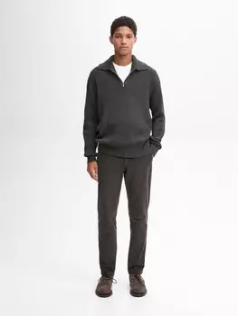 Свитер с воротником-стойкой Massimo Dutti, черный