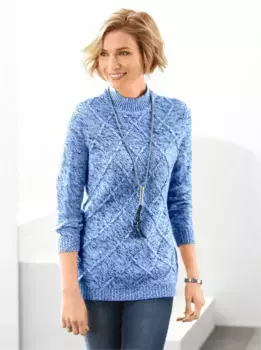 Свитер с воротником-стойкой "Пуловер" Classic Basics, синий