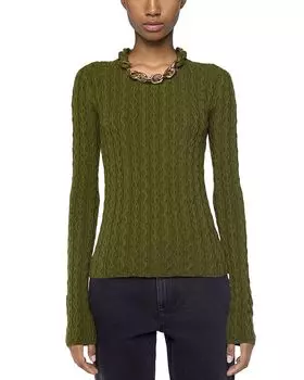 Свитер с воротником-стойкой Rabanne, зеленый