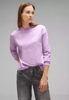 Свитер с воротником-стойкой STREET ONE, с воротником-стойкой, цвет Soft Pure Lilac Melange