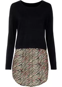 Свитер с воротником-юбкой Rainbow, черный