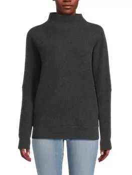 Свитер с воротником-воронкой из 100% кашемира Saks Fifth Avenue, цвет Chalkboard