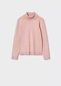 Свитер с вырезом горловины MANGO, пастельный розовый