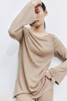 Свитер с вырезом «лодочка» H&M, бежевый