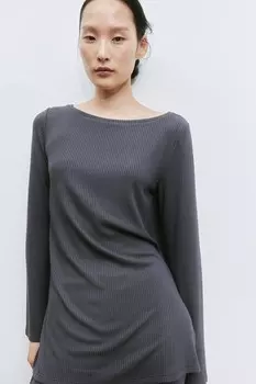 Свитер с вырезом «лодочка» H&M, серый