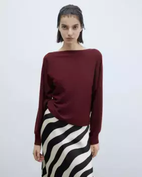 Свитер с вырезом «лодочка» Sfera, бордовый