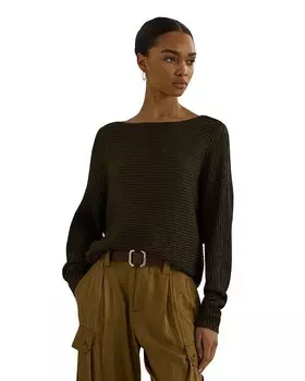 Свитер с вырезом лодочкой Lauren Ralph Lauren, зеленый
