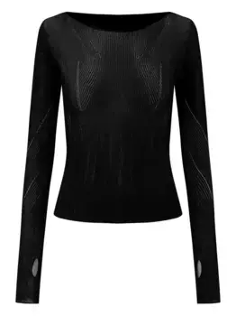 Свитер с вырезом-лодочкой OUDE WAAG, черный