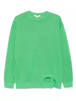 Свитер с вырезом Tibi, зеленый