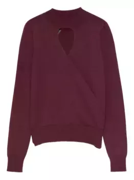 Свитер с вырезом TWINSET, фиолетовый