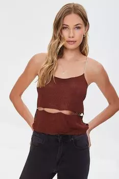 Свитер с вырезом уплотнительного кольца и майка на бретельках Forever 21