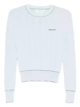Свитер с вышитым логотипом Alexander McQueen, синий