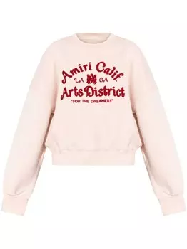 Свитер с вышитым логотипом AMIRI, розовый