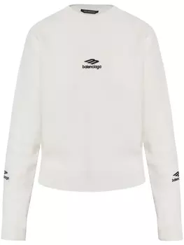 Свитер с вышитым логотипом Balenciaga, белый