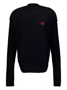 Свитер с вышитым логотипом BALENCIAGA, черный