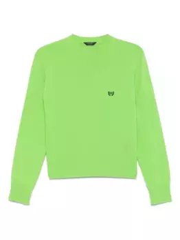 Свитер с вышитым логотипом BALENCIAGA, зеленый